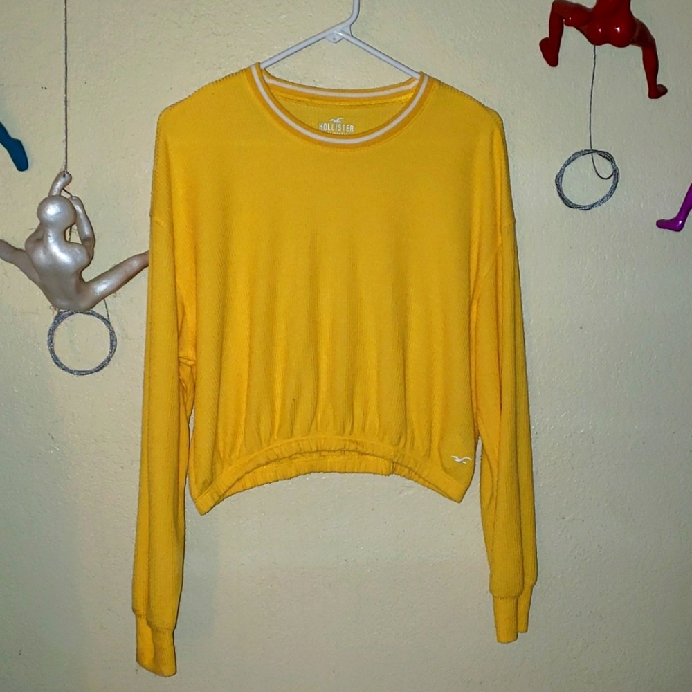 Sunshine yellow HOLLISTER brand Size S long sleeve crop top